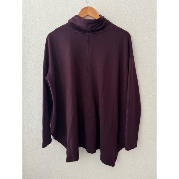 Athleta Women’s Ethereal Brushed High Neck, maroon SIZE small oversized comfy - Picture 2 of 6